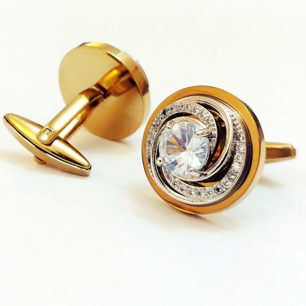 Golden Crystal Cufflinks