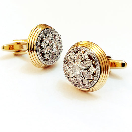 Golden Crystal Cufflinks