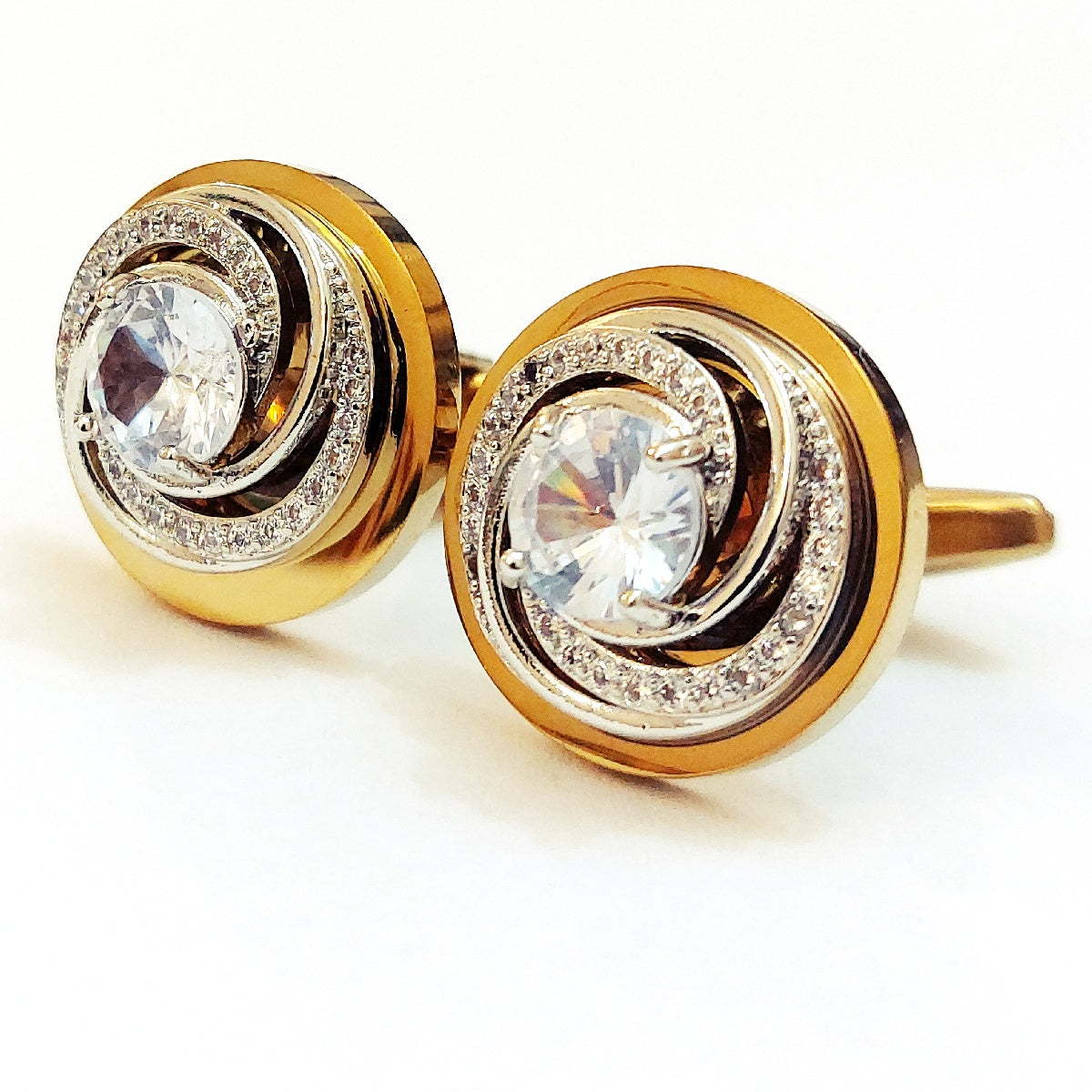 Golden Crystal Cufflinks