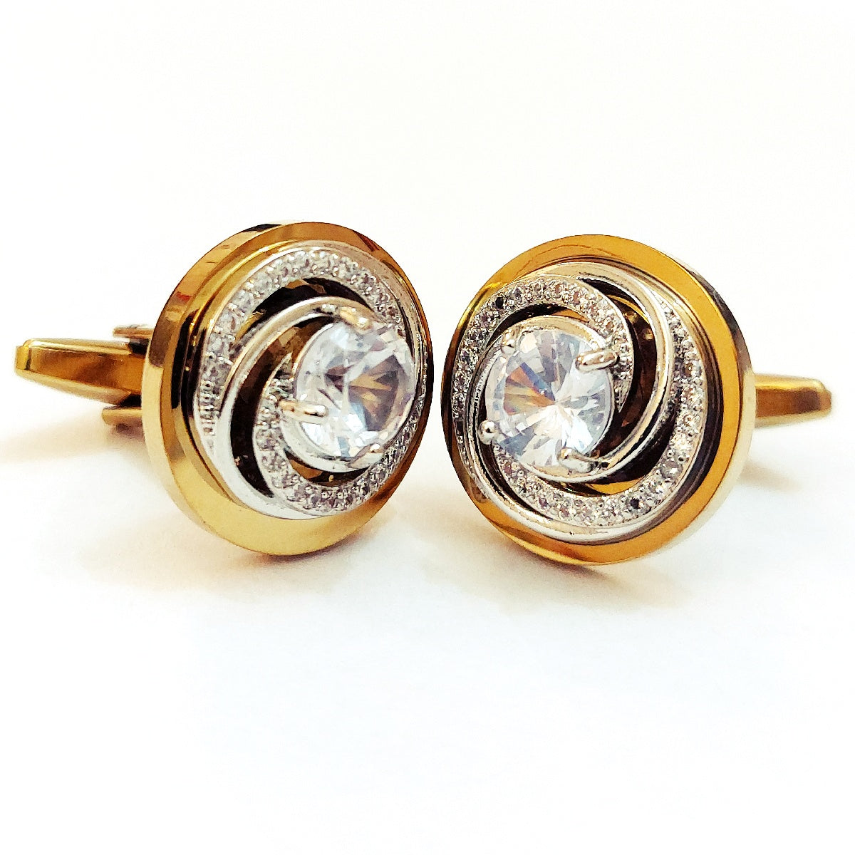 Golden Crystal Cufflinks