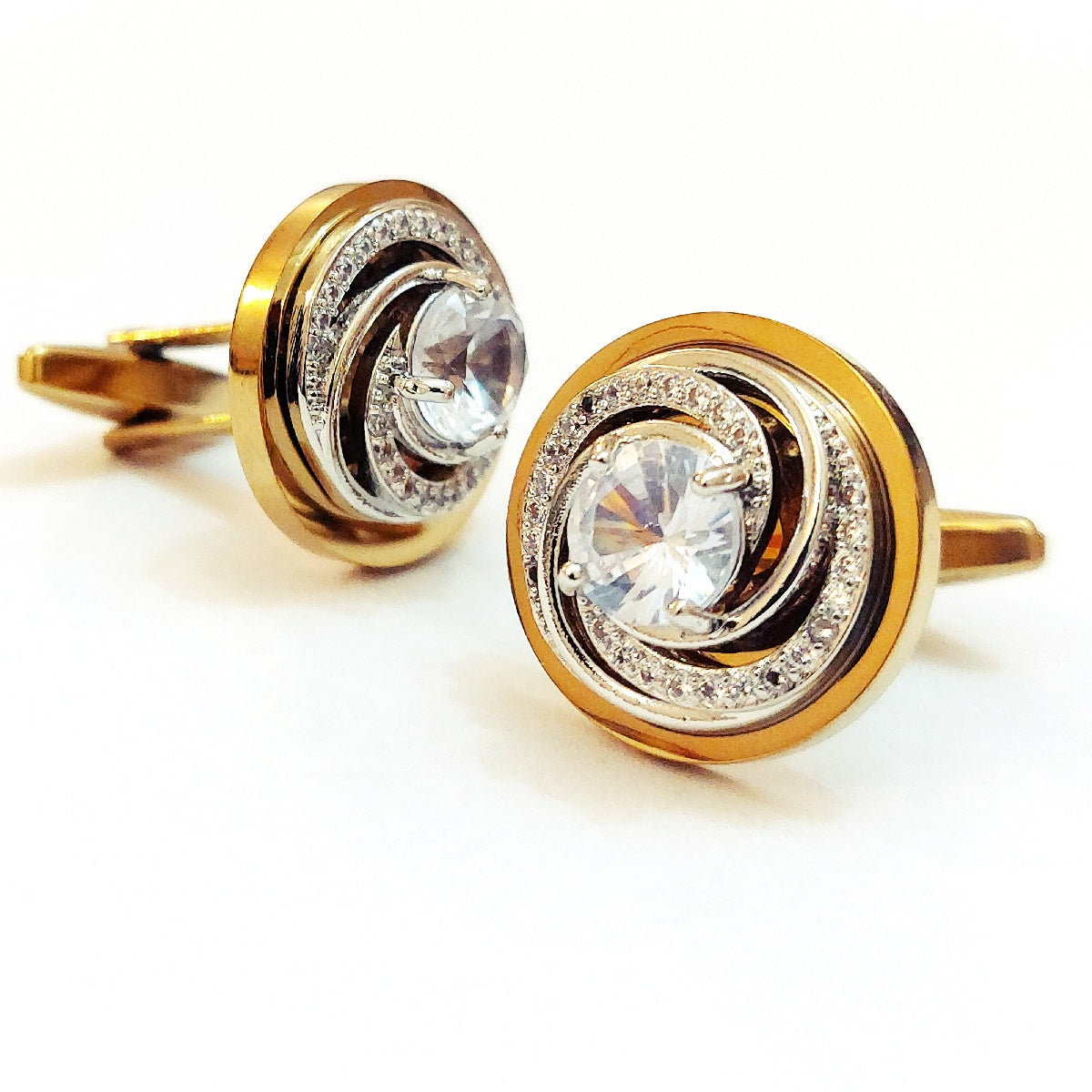 Golden Crystal Cufflinks